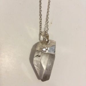 Natural quartz crystal chakra pendant and necklace